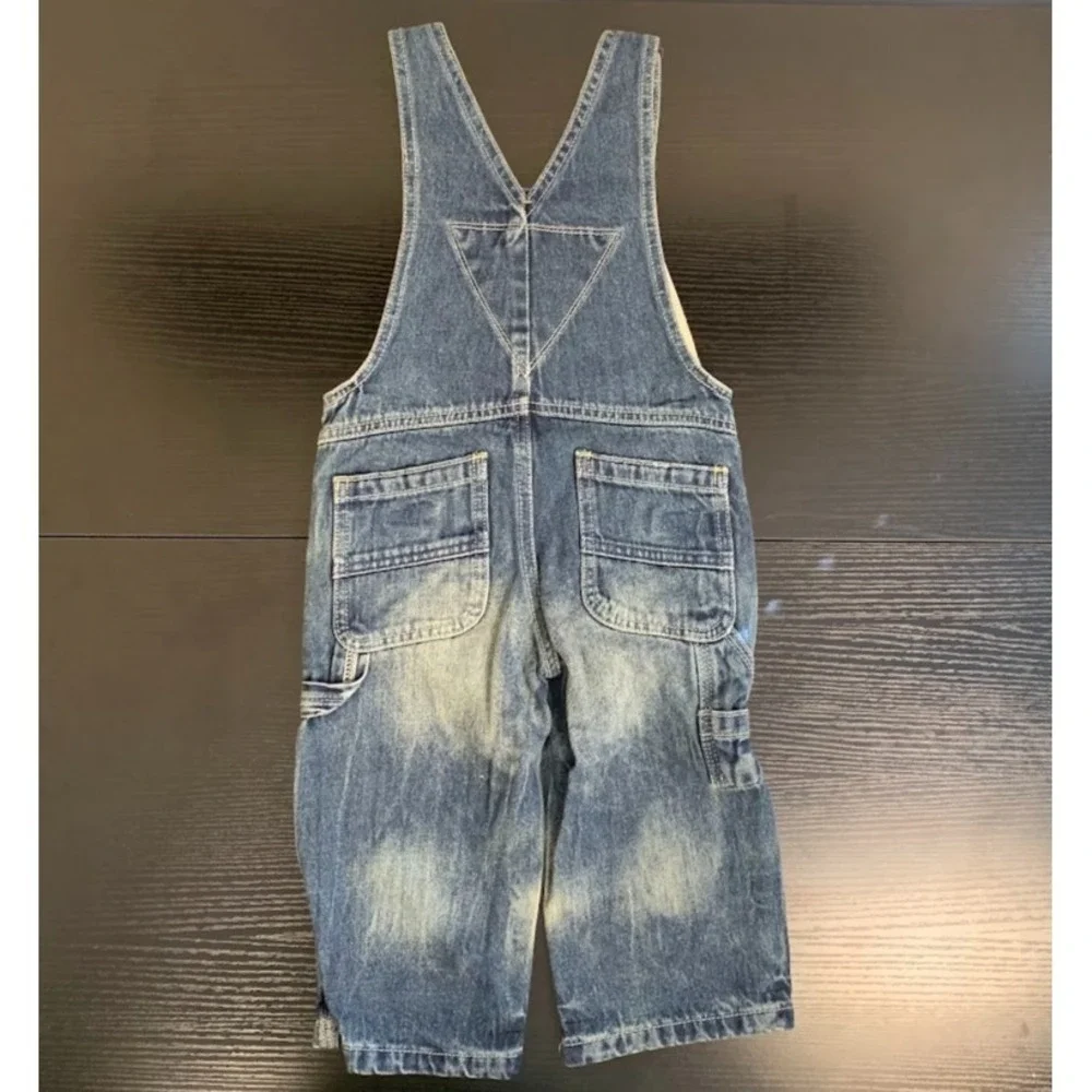 Genuine Kids From Oshkosh Denim Bib Overalls Adjustable Straps Toddler Size 2T - Picture 4 of 6